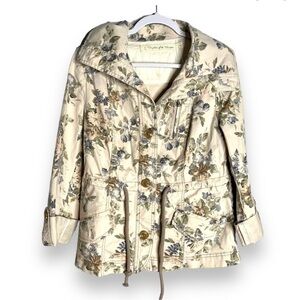 Anthropologie Size 10 Daughters Of The Liberation Denim Floral Lyonia Jacket